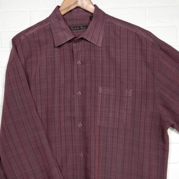 Batik Bay burgundy men's long sleeve button shirt XL - Picture 2 of 9